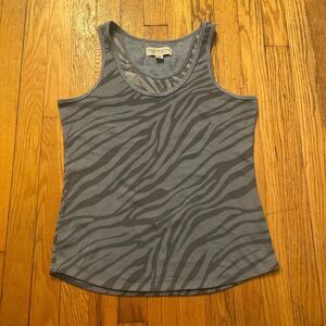 live love lounge muted blue zebra print y2k tank top size medium